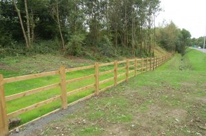 Fencing at Portmore roundabout on the A361 Barnstaple