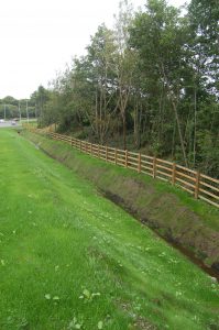 Fencing at Portmore roundabout on the A361 Barnstaple