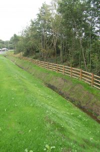 Fencing at Portmore roundabout on the A361 Barnstaple