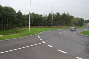 Fencing at Portmore roundabout on the A361 Barnstaple